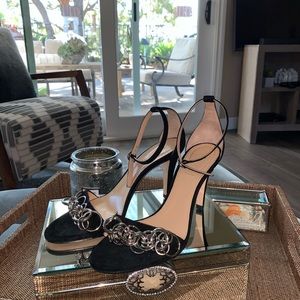 Chloe Reese black heels with silver hardware